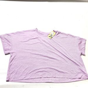 All In Motion Women's Size XXL Crop Short Sleeve Activewear Shirt Top Purple